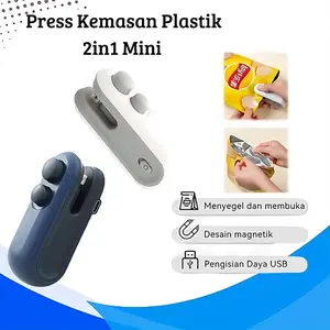 Mesin Penyegel Plastik Vakum Mini Portabel Isi Ulang USB untuk Makanan dengan Baterai Tahan Lama & Fungsi Ganda Menyegel dan Membuka
