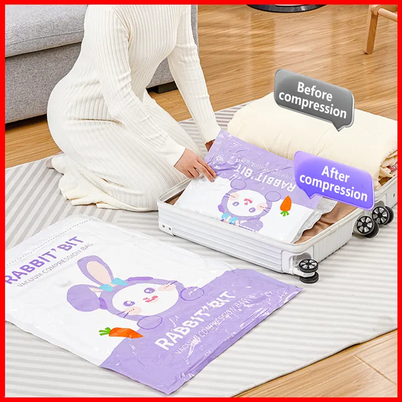 ID HOME Vacuum Bag Pakaian Plastik Travel Vakum Baju kompresi menghemat ruang tas penyimpanan 3