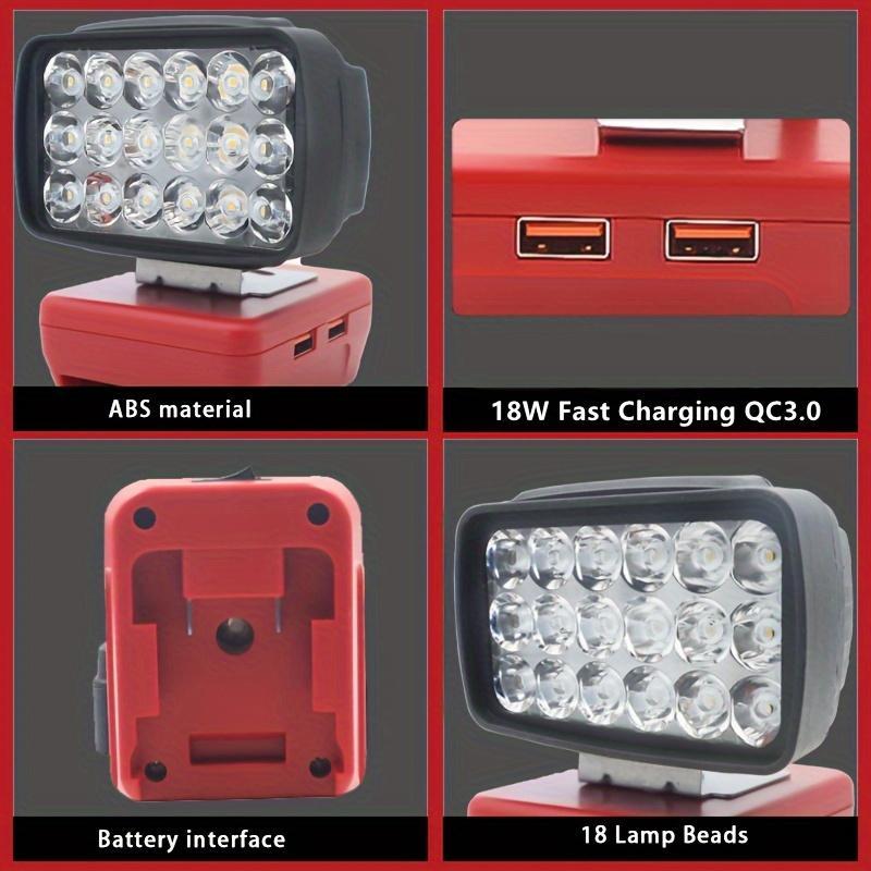 Flood Work Light, LED Work Light Compatible with for Milwaukee 18V Lithium Battery, Cordless LED Job Site Light, Gifts For Boyfriend, Construction 7
