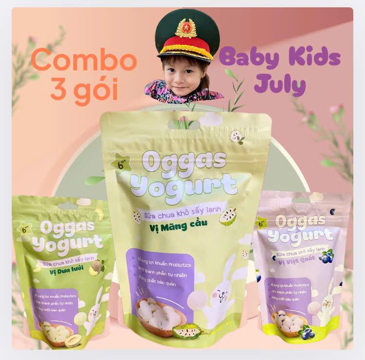 Combo 3 túi Sữa Chua khô Sấy Lạnh Oggas cho bé từ 6 tháng