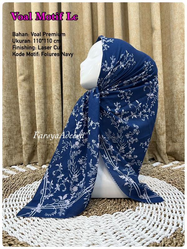 HIJAB VOAL MOTIF ALL VARIAN TERBARU / HIJAB VOAL MOTIF STANDART Kerudung  Segi  Empat 2