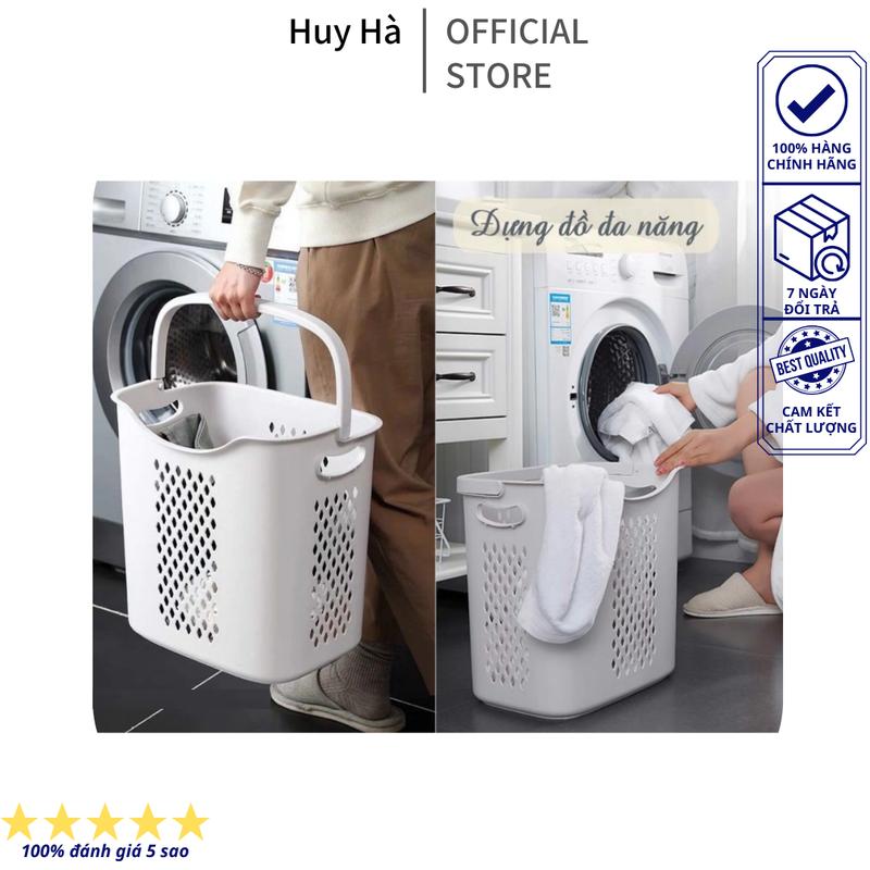 Giỏ đựng đồ đa năng có quai xách giỏ caro cao Việt Nhật Rổ đựng quần áo máy giặt thiết kế hiện đại.