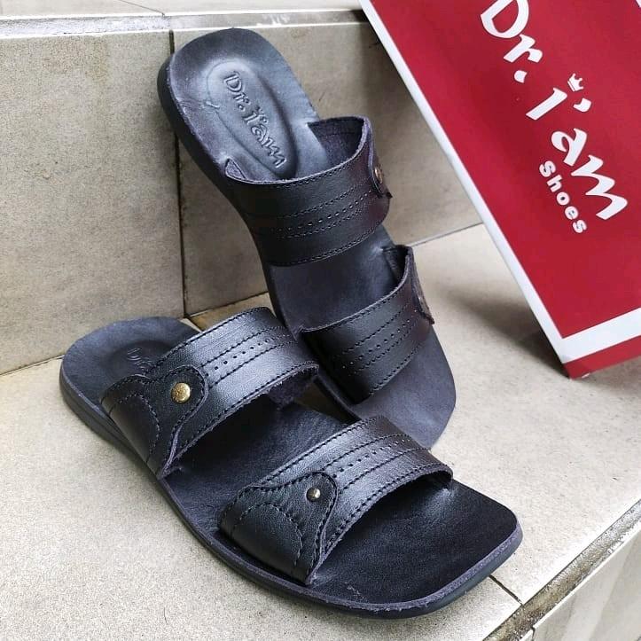 Sandal Lelaki Ban 2 Asli Kulit Sapi | Kode 4012 Sol Karet 3