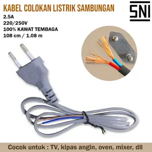 COD Kabel Buntung Power Listrik AC Cord 220 v Sambungan Colokan Listrik
