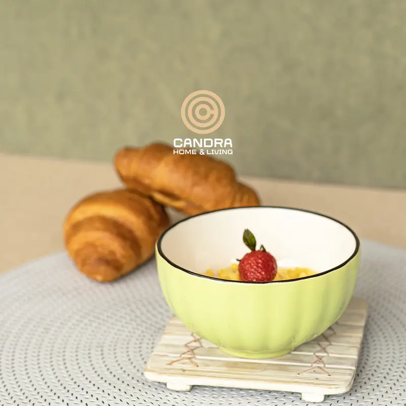 1 Pc Mangkok Keramik Model Labu / Pumpkin / Bowl Soup 4.5 inch - 11.5 cm 4