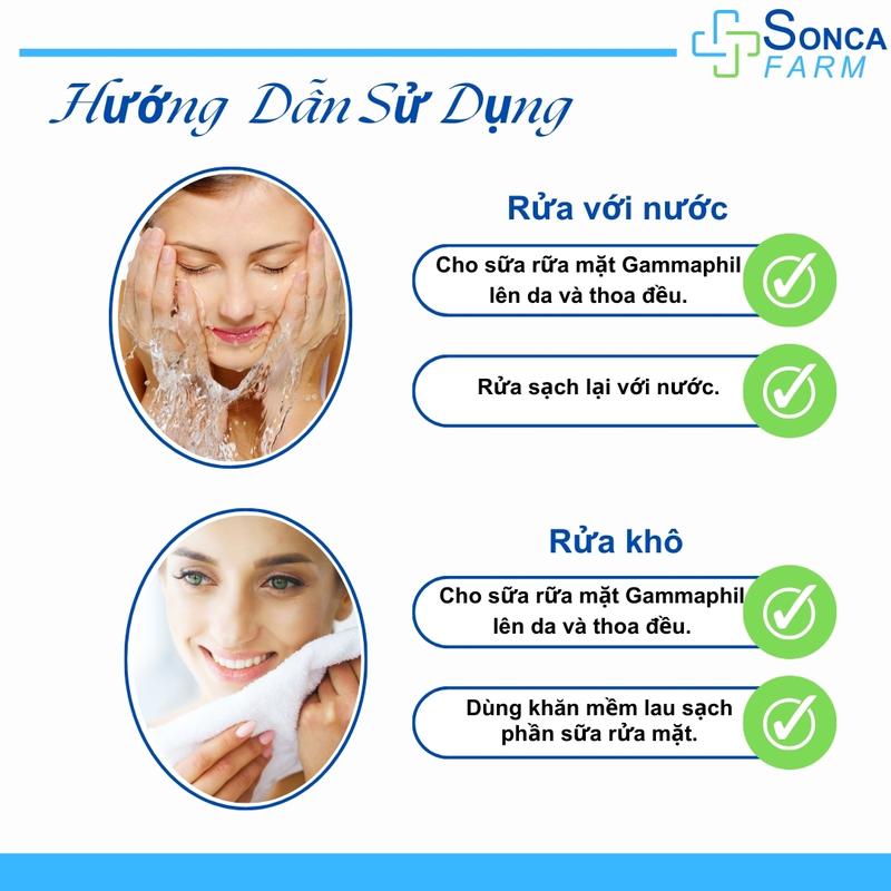 Sữa Rửa Mặt Gammaphil 500ml Cho Da Nhạy Cảm Dưỡng Ẩm Da Skincare 4