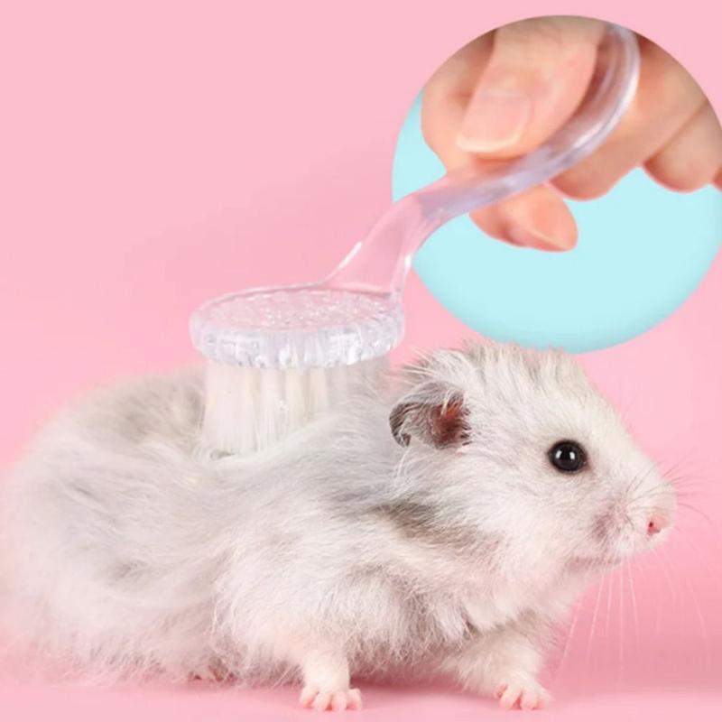 Product Introduction of Small Animal Grooming Tools Soft Small Hamster Brush Round Head Long Hair Hedgehog Bathing Brush Hamster Cleaning Brush Bath Mini Brush Bear Cleaning Comb Cleaning 13