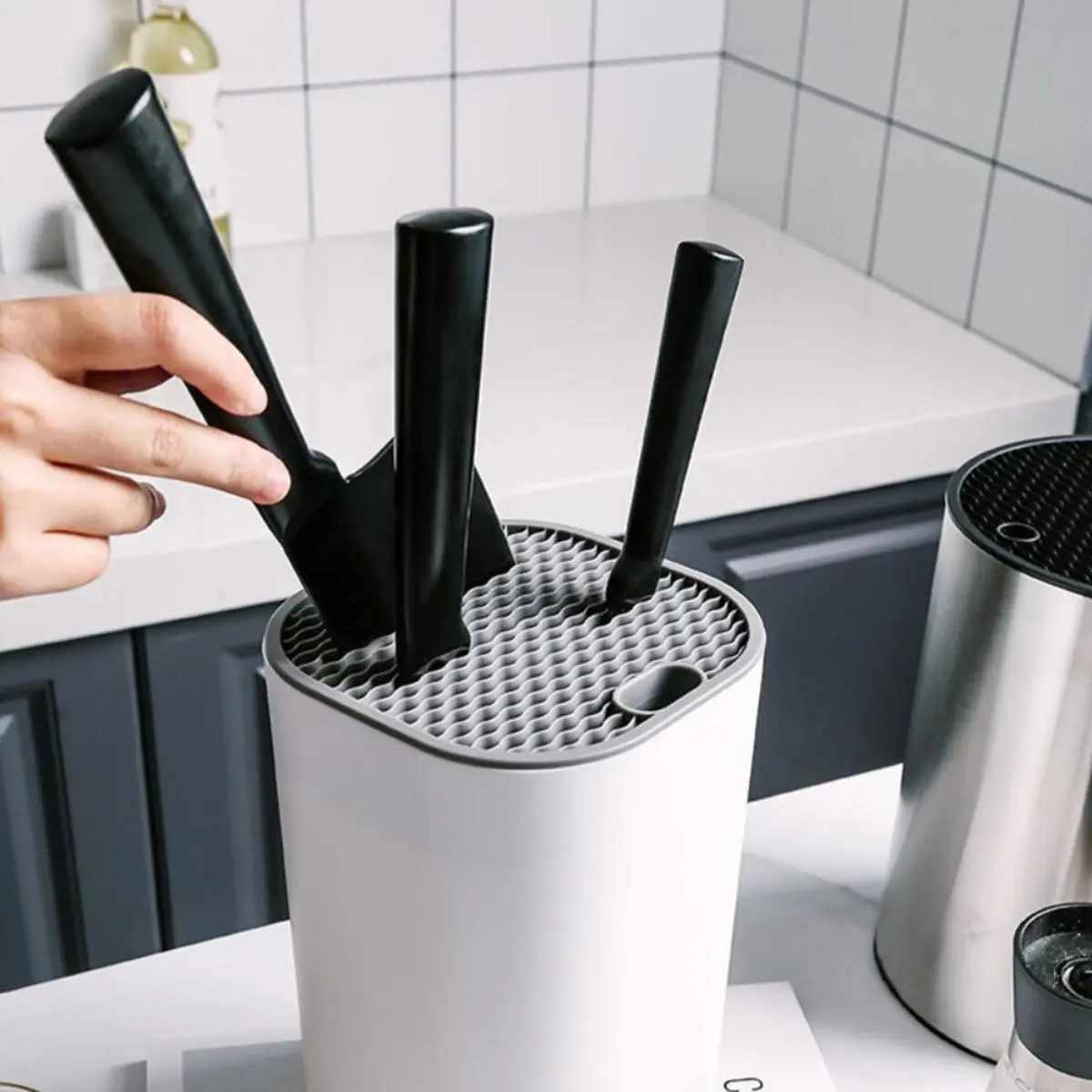 Kitchen Knife Holder Kitchen Knife Storage Rack Slice Free Movement Socket Knife Holder Nordic Style Tempat Letak Pisau Dapur Kitchenware