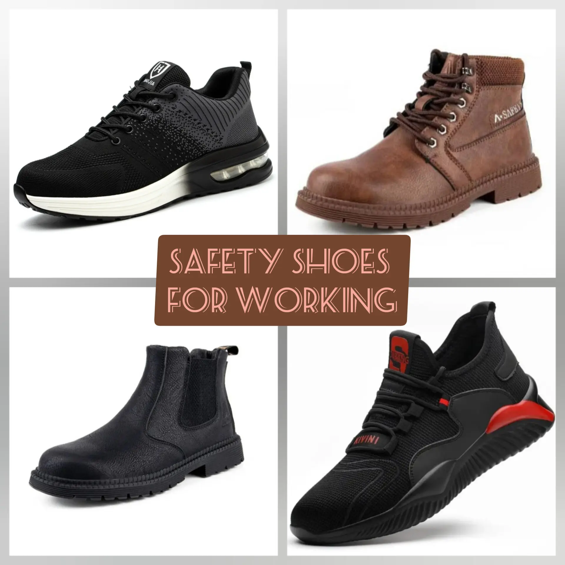 Ready Stock Men Fashion Safety Boots Safety Shoes Kasut Keselamatan Heavy Duty
