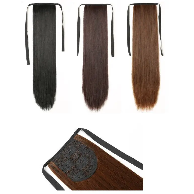 RSW HAIR CLIP RAMBUT PALSU WANITA PONI PONY TAIL PONITAIL KOREA LURUS 07 MODEL TALI 40 50 55 60 65 CM Coklat Hitam 5