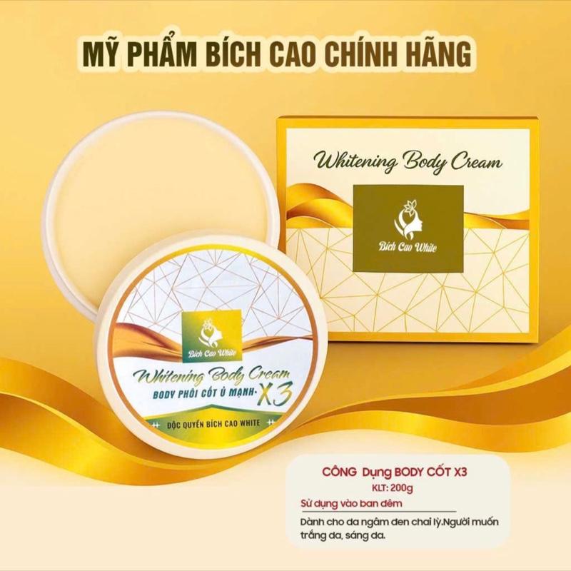 (MẪU MỚI X3)HỘP KEM BODY X3 BÍCH CAO WHITE 200Gr HỖ TRỢ DƯỠNG TRẮNG LÀM ĐỀU MÀU DA ,HỖ TRỢ DƯỠNG ẨM DA