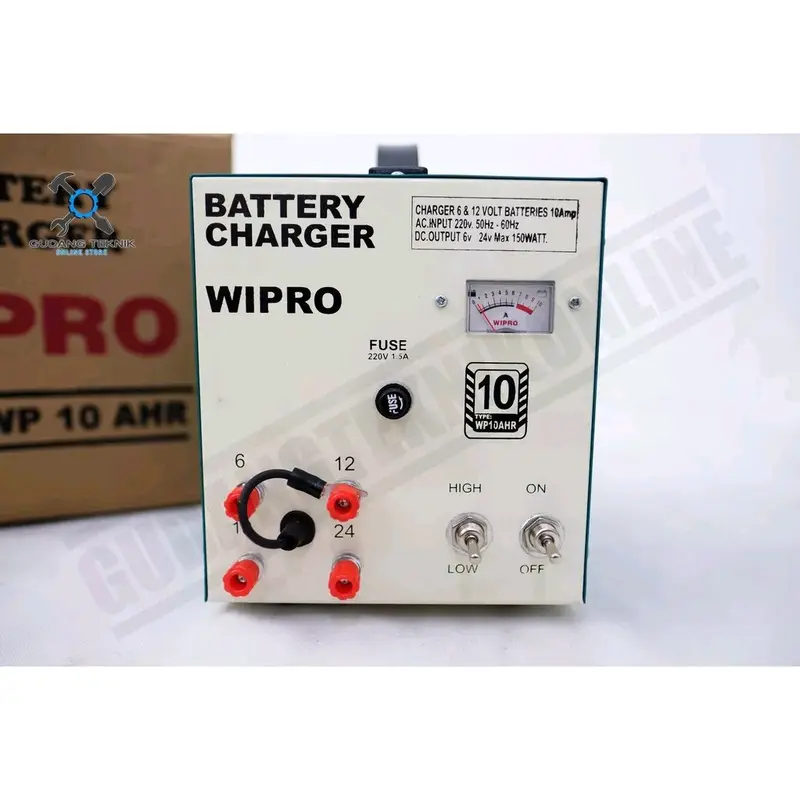 Charger Aki Mobil Motor WIPRO / Baterai Charger 10AH/Cas Accu 10 AH 0