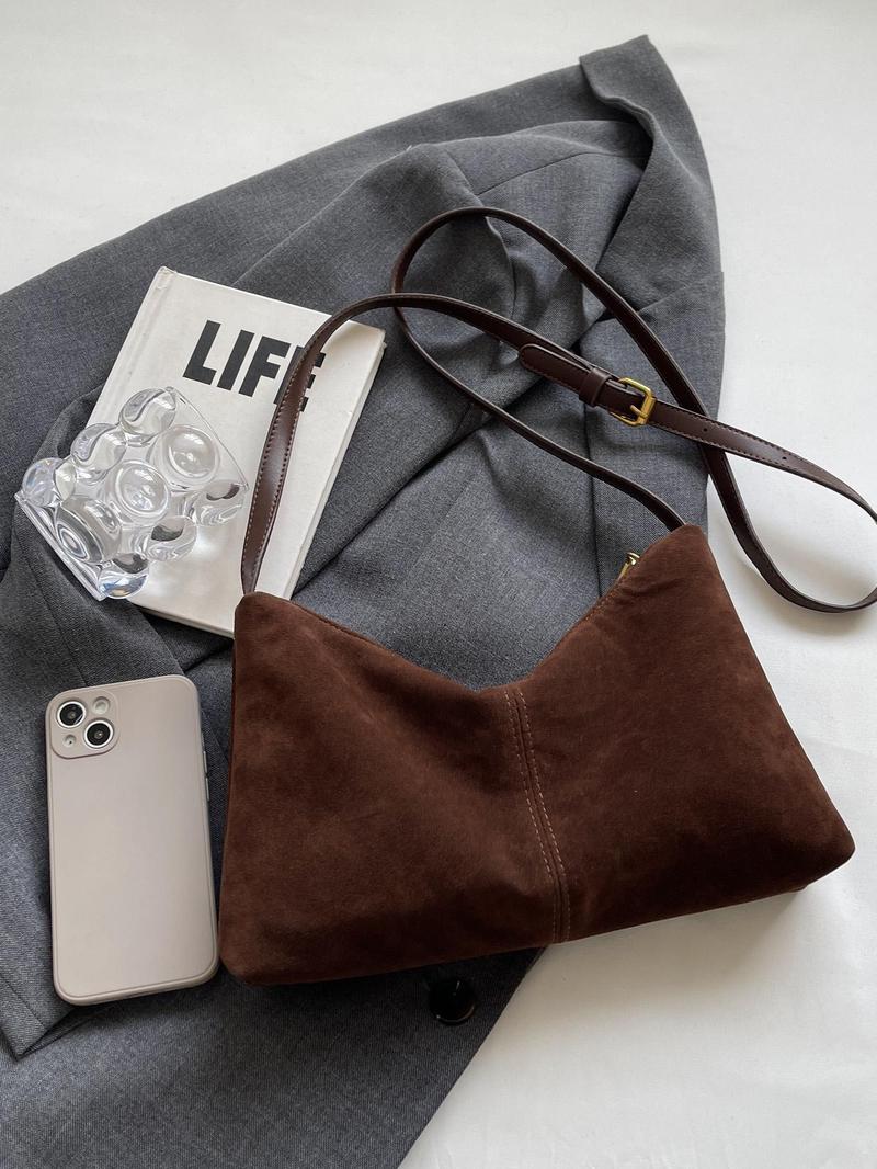 Product Introduction of Women's Solid Color Crossbody Bag, Fashionable Versatile Shoulder Bag with Adjustable Strap, Casual Trendy Versatile High-quality Daily Commuting Bag 2