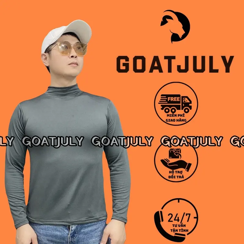 Áo Giữ Nhiệt lót nỉ Nam Nữ "G.O.A.T" | cổ cao, dài tay, mặc ấm áp mùa Đông, co giãn thoải mái 4 chiều. Menswear Nhung 4