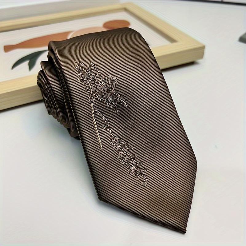 Product Introduction of Embroidered Rose Wine Red Champagne Hand-tied Tie, Suitable For Wedding, Groom, Groomsmen, Daily Use 2