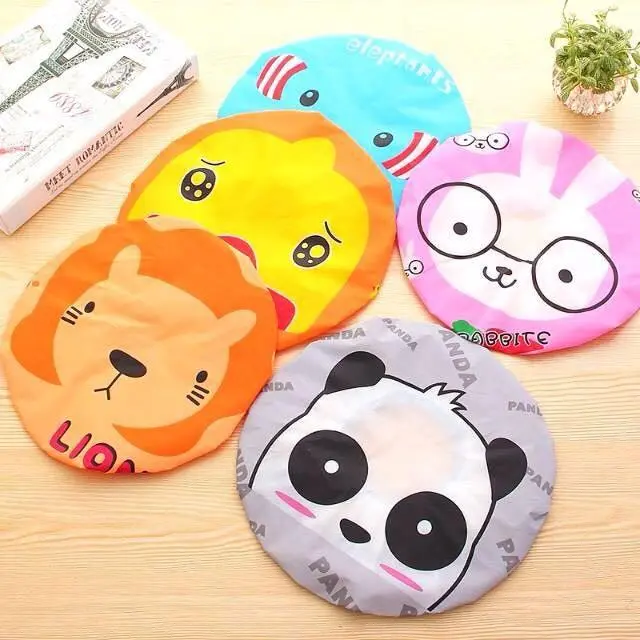 AS4 shower cap motif topi keramas bath mandi bathroom hats hair caps anti air waterproof motif