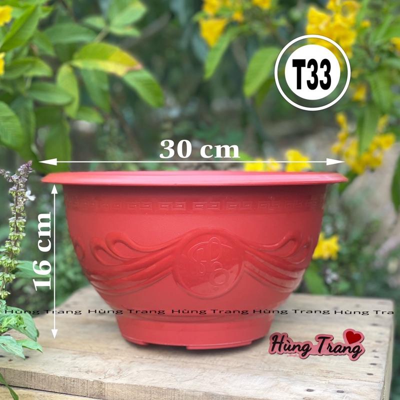[ 5 cái ] Chậu nhựa trồng cây T33 dày dặn ( miệng 30cm x cao 16cm )