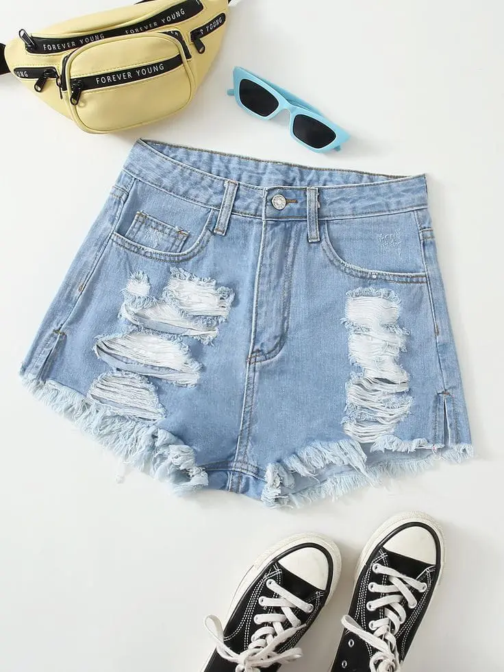 OOTD Celana pendek wanita  Hot pants jeans  celana jeans pendek