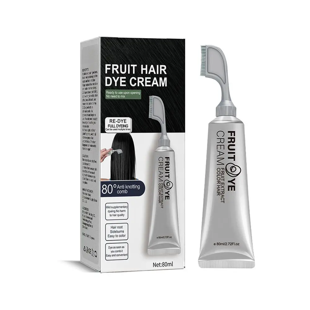 Pewarna Rambut Buah 80ml, Mudah Diwarnai Secara Merata, Warna Alami Dan Tahan Lama, Tidak Merusak Kulit Kepala, Warna Rambut Alami, Pewarna Rambut Abu-abu