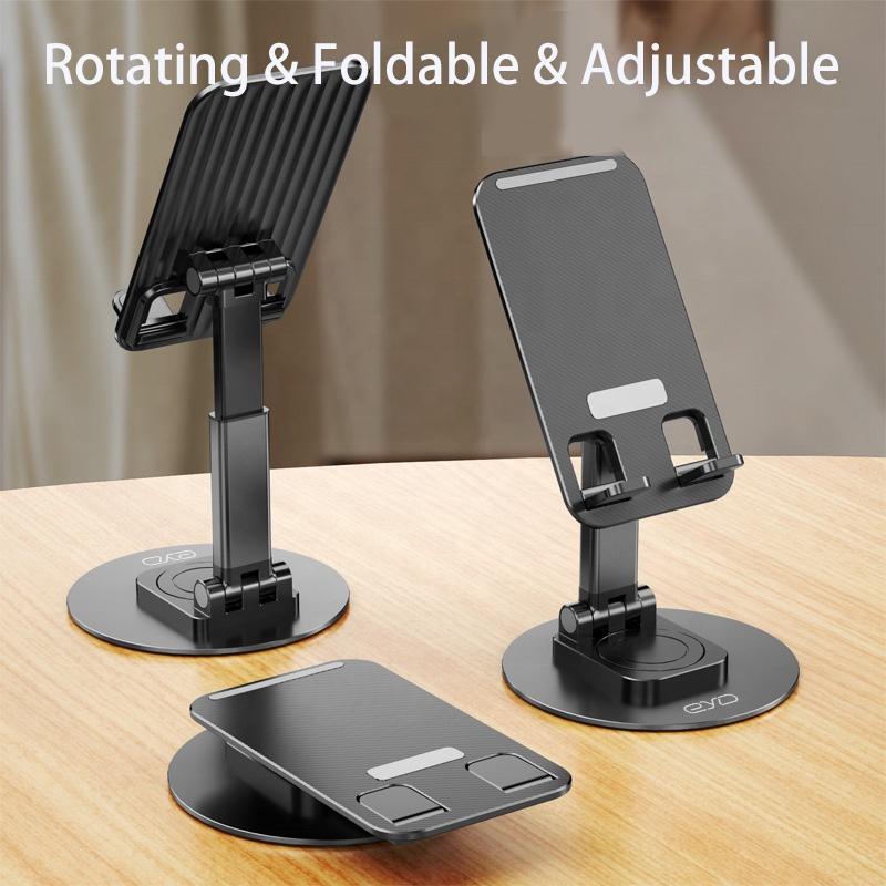 Product Introduction of Aluminum Alloy Mobile Phone Bracket Foldable Portable Stand Desktop Phone Tablet Computer Stand 360 Rotating Mobile Phone Holder Accessories Adjustable Plastic Steel Cellphone Smartphone Mount Folding 32