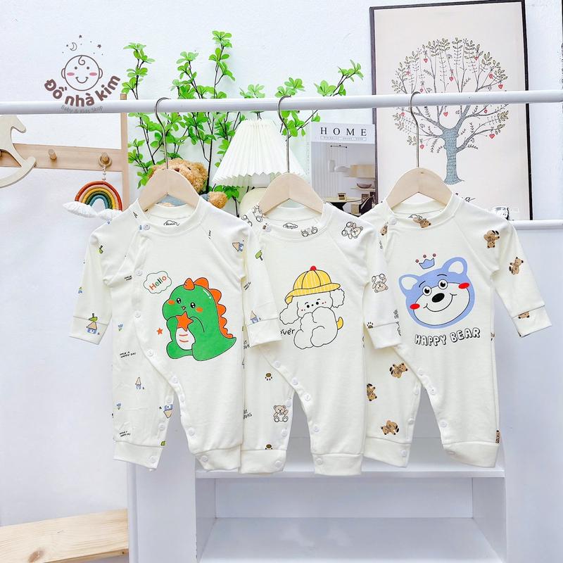 Product Introduction of Combo 5 Bộ liền thân bé trai bé gái sơ sinh nền kem in hoạ tiết thỏ chất nỉ lông mềm mịn +Bộ nỉ sơ sinh có size 0-9M.Chất nỉ dầy ấm mềm mịn co dãn cho bé  set  body  gấu  cho  bé áo 6