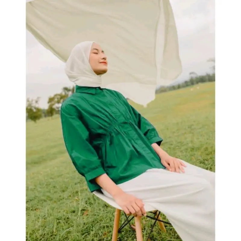 kemejan Ayla oversize linen serut Atasan Wanita Panjang 3