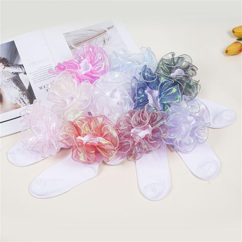 Product Introduction of Kids Girls Socks Patchwork Ruffles Socks Kids Dressy Short Socks Child Spring Fall Princess Socks 35