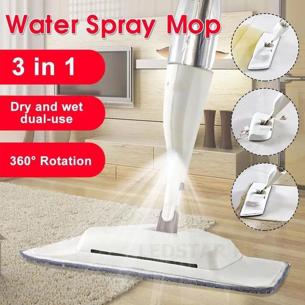 Spray Mop for Floor Cleaning, HOMTOYOU Floor Mop Dry Wet Spray Mop for Home Kitchen Hardwood Cloth Stainless flat mop mop