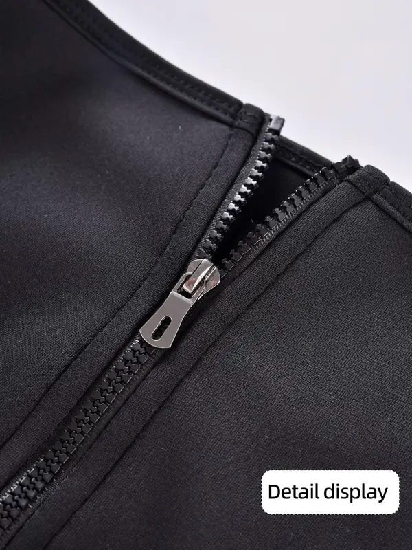 Women's Solid Zip Front Waist Trainer, Weight Loss Corset, Trimmer Belt, Waist Cincher, Yoga & Fitness Equipment, Women's Tummy Control Shapewear Clothes 2