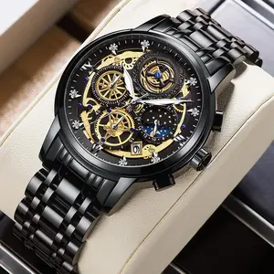 BEST PRICE!!! Jam Tangan Pria LUXURY JP17 Original New  Water Resistance Luxury Mewah Kalender Active Arloji FREE BOX&BATERAI CADANGAN BISA COD