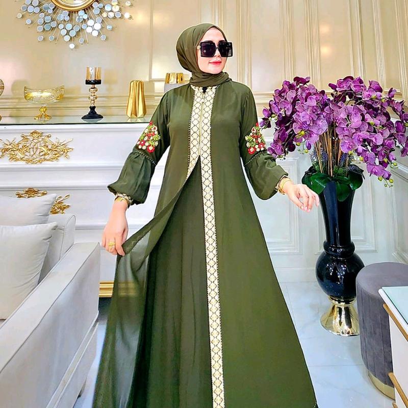 Abaya Lengan Bordir Melati 3