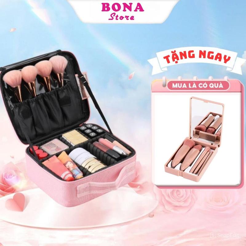 TẶNG BỘ CỌ 5 MÓN Cốp đựng mỹ phẩm,túi đựng mỹ phẩm,đồ trang điểm cá nhân BONA - MNB Bag