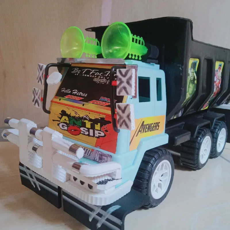 mainan truk muatan pasir pull modifikasi random 2
