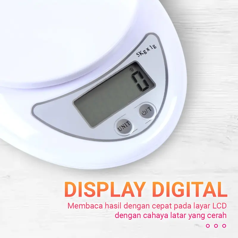 Timbangan Dapur Digital Mangkok Kue Bumbu Kitchen Scale Free Baterai!! Kitchenware 5