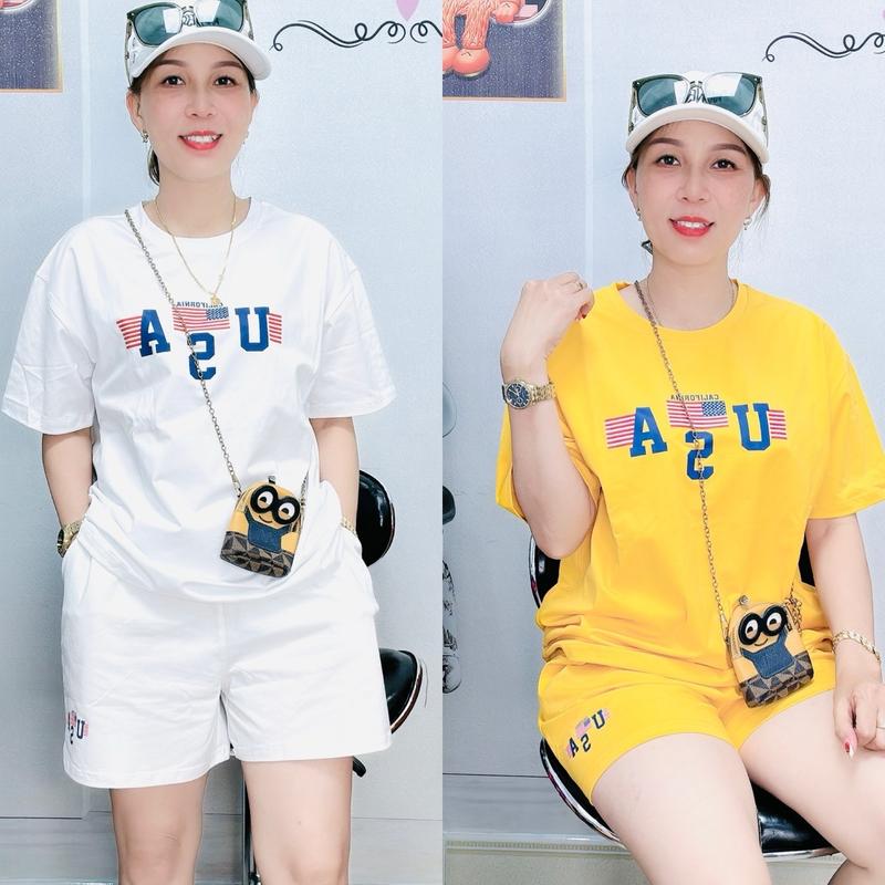 MÃ-G136 : Bộ THUN THÁI T&A PHOM RỘNG 45-75kg Cotton,co giãn bốn chiều ,vải mềm mịn mát ,Không xù lông giặt máy thoải mái phong cách thể thao