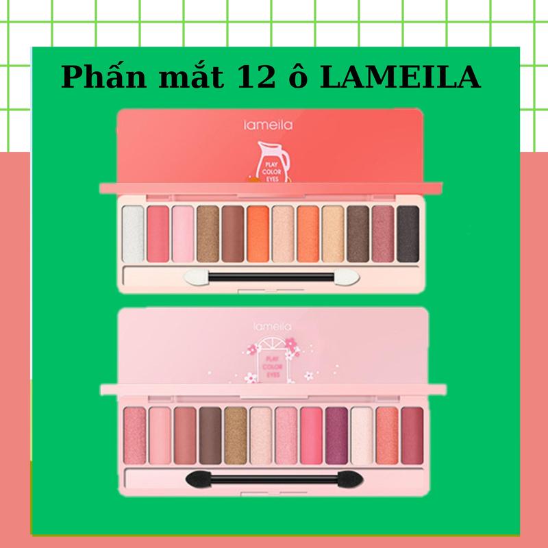 Phấn mắt 12 ô Lameila kèm cọ Play Color