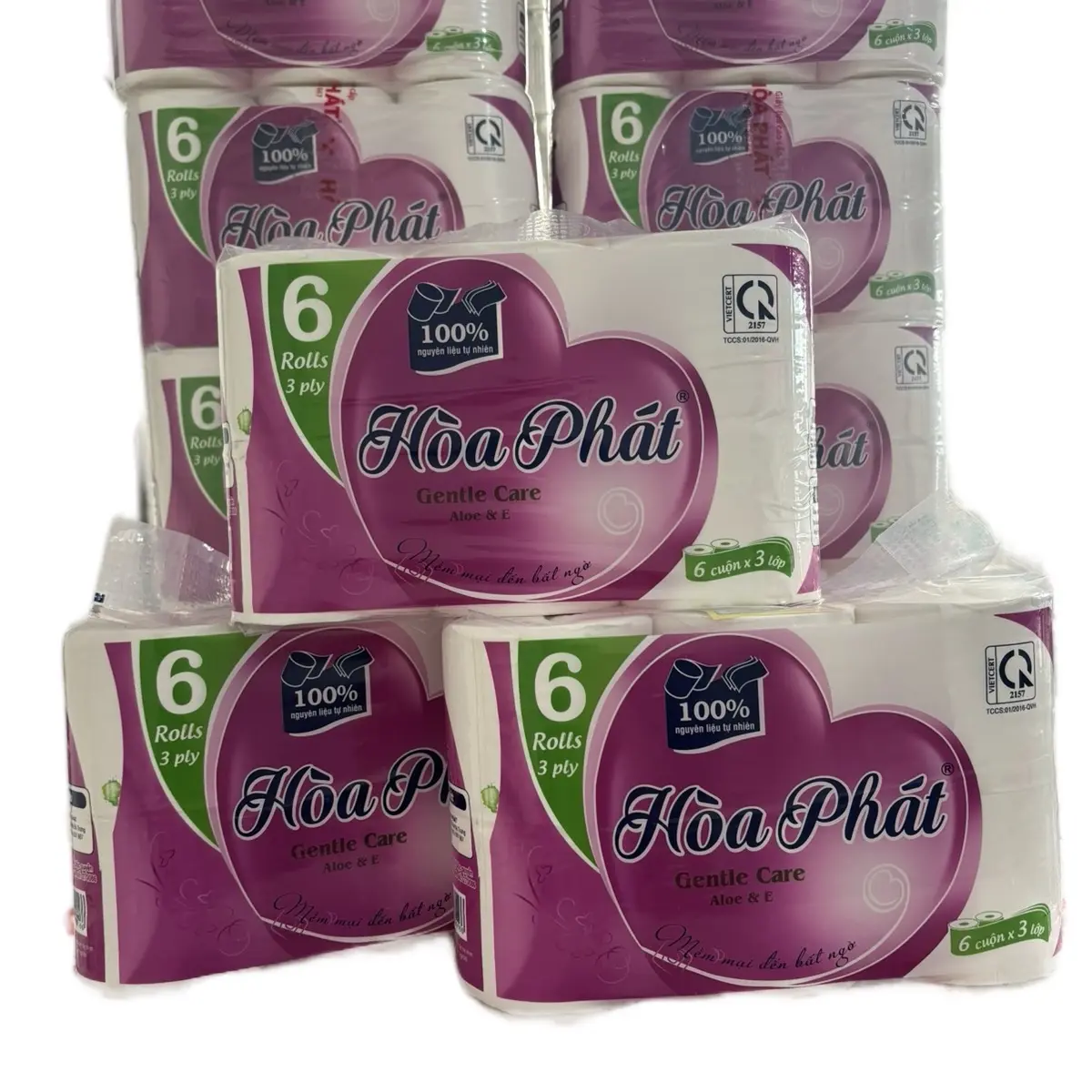 Giấy lụa cao cấp 6 cuộn Hoà Phát ( combo 3 xách )