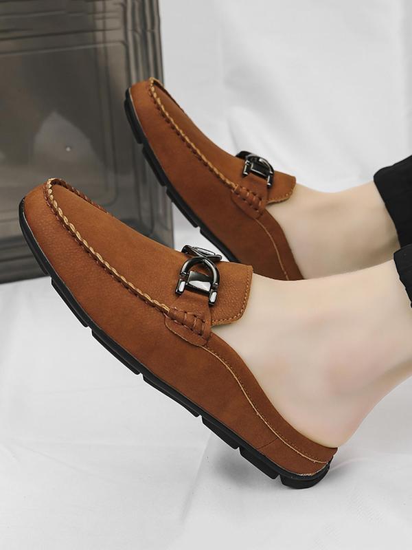 Men's Casual Solid Color Slip on Driving Shoes, Fashionable Breathable Comfortable Sports Slide, Male All-match Round Toe Shoes for Daily Wear, Boy 3