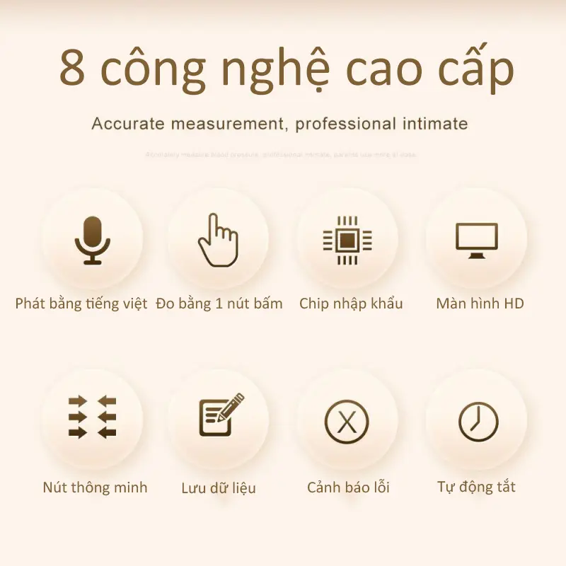 Phát bằng tiếng việt Máy Đo Huyết Áp điện tử máy đo huyết áp cổ tay Đo tự động nhịp tim và huyết áp 2