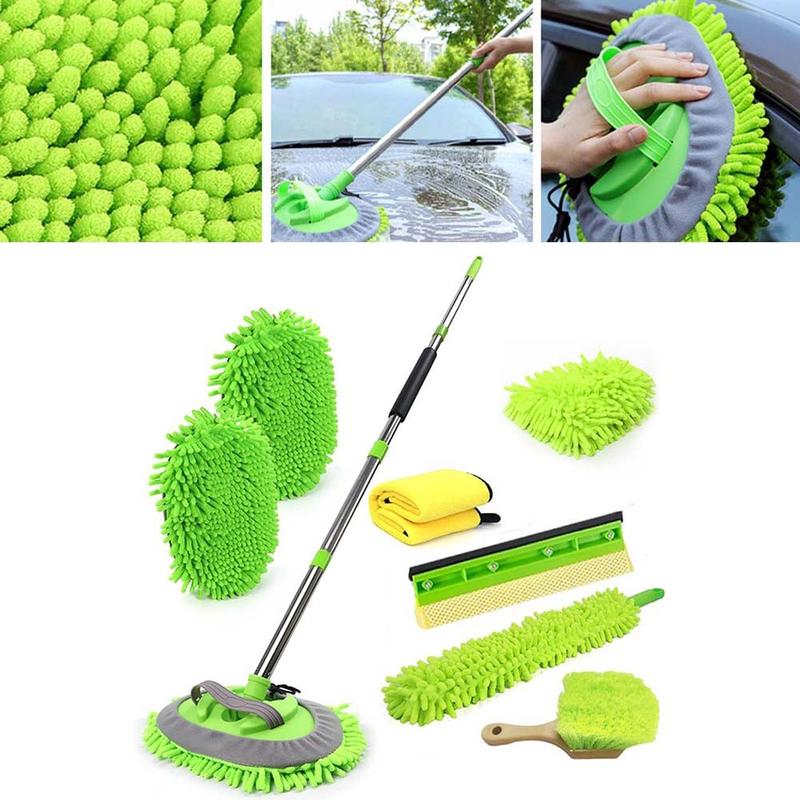 8-piece car wash splicing rod car mop cleaning tool set car beauty ...