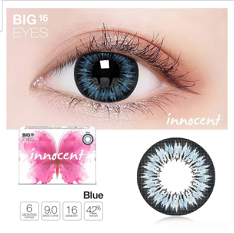 Paket Softlens Normal X2 INNOCENT 16mm BIG EYES + Cairan Soflens 60 ml Gratis Tempat Soflen 5