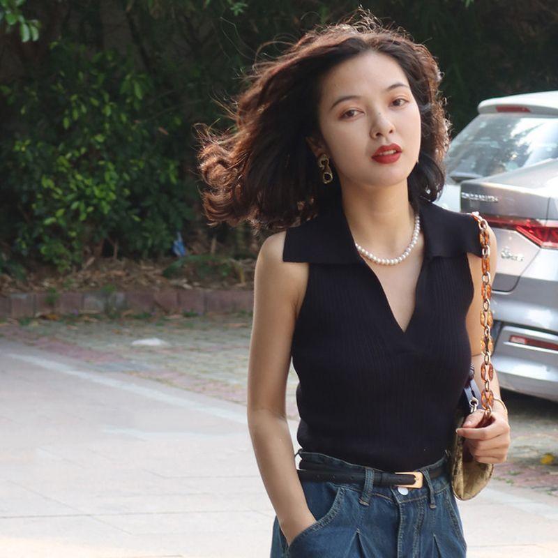 Áo Vest Không Tay Áo Phông Trễ Vai Cấp Thời Trang, Dành Cho Nữ, Áo Polo Mỏng, Áo Nữ Ngắn, Phong Cách Cô Gái Nóng Bỏng, Tuyệt Vời Để Mặc Ngoài Trời Top Women 7