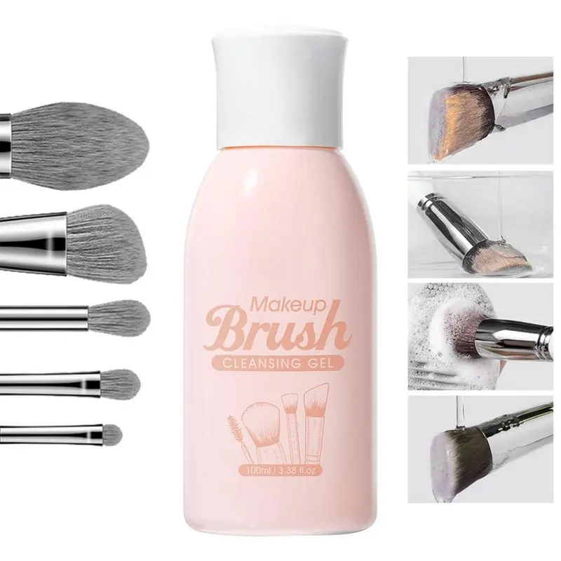 100ml Makeup Brush Cleaner Solution Makeup Brush Shampoo Puff Cleaning Solution Cosmetic Cleansing