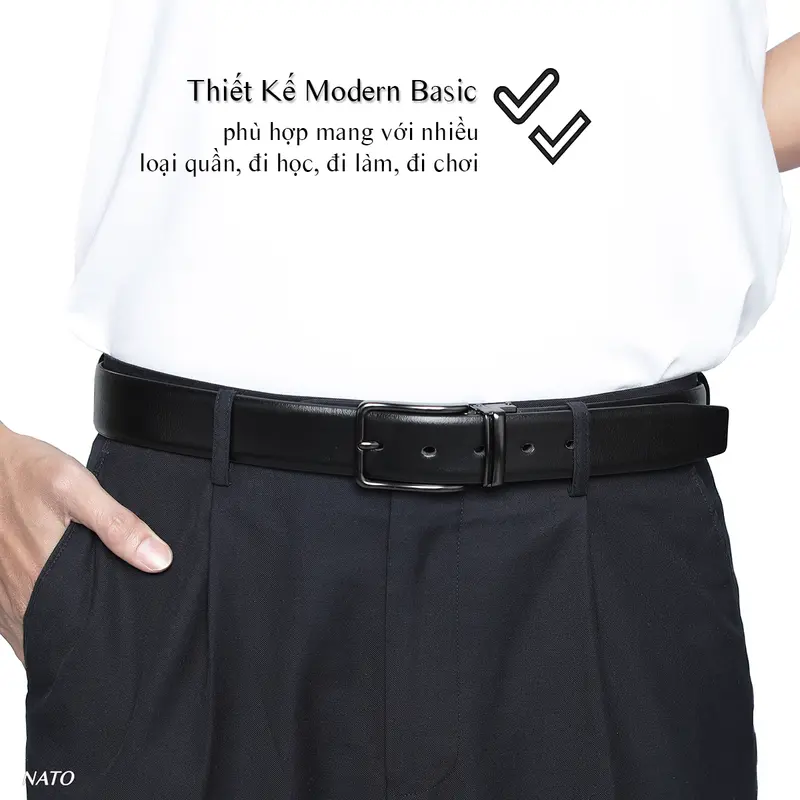 Thắt Lưng Nam MERCURY Khóa Lỗ Kim Da Bò Thật Cao Cấp Bền Đẹp Sang Trọng Công Sở Thời Trang Đi Làm Học Bản Nhỏ Sinh Viên NATO 3