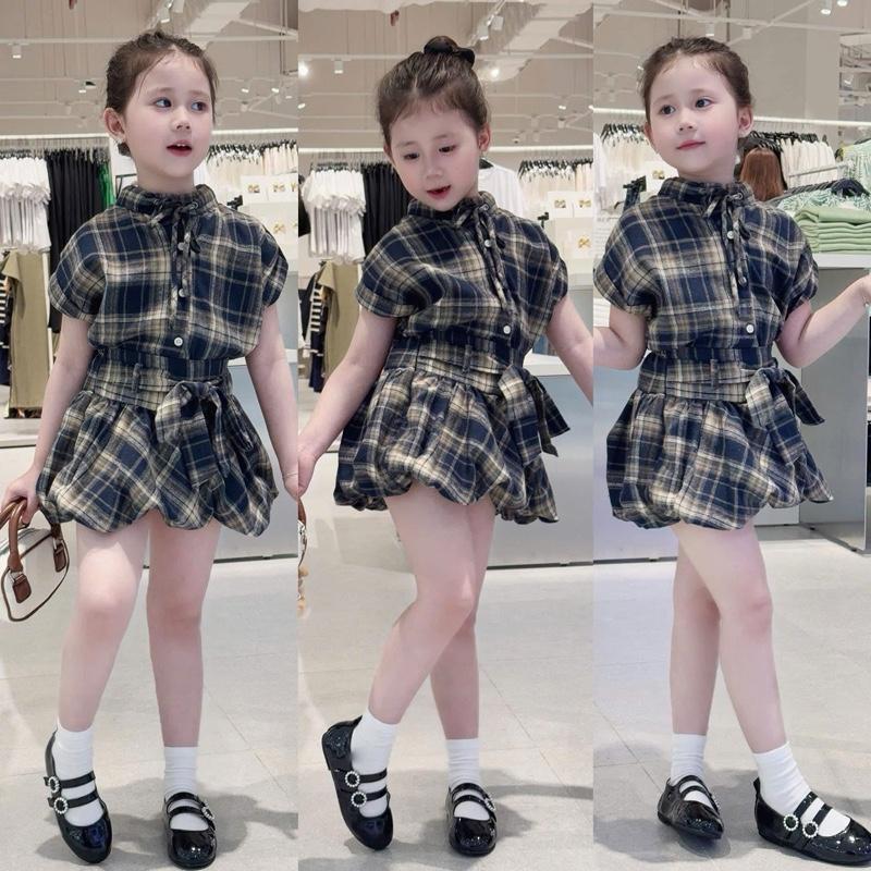  S124- Tom&Nau Kids  Set áo bí phối chân váy cho bé gái Size từ 8-30Kg 