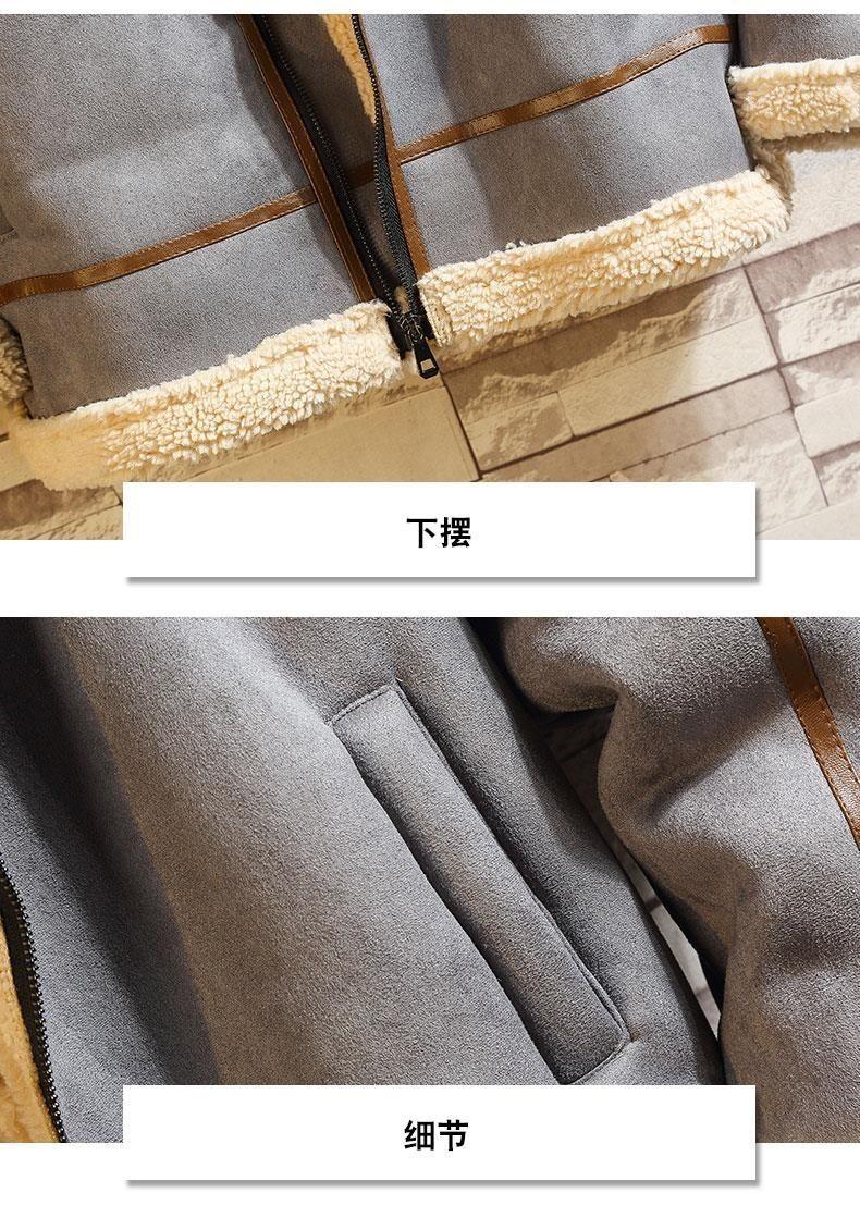 Product Introduction of Áo Khoác Lông Cừu Berber, Quần Áo Bảo Hộ Lao Động Nam, Lông Cừu, Áo Khoác Đi Xe Máy, Mùa Đông, Dày Dặn, Đệm Nhung, Quần Áo Bông, Áo Khoác Nam 26