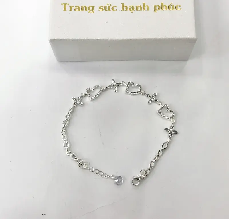QMJ STORE - Lắc tay bạc nữ đẹp QMJ Trái tim kiêu sa bạc Ý 925 cao cấp (MÀU BẠC TRẮNG SANG - không xi kim) 5