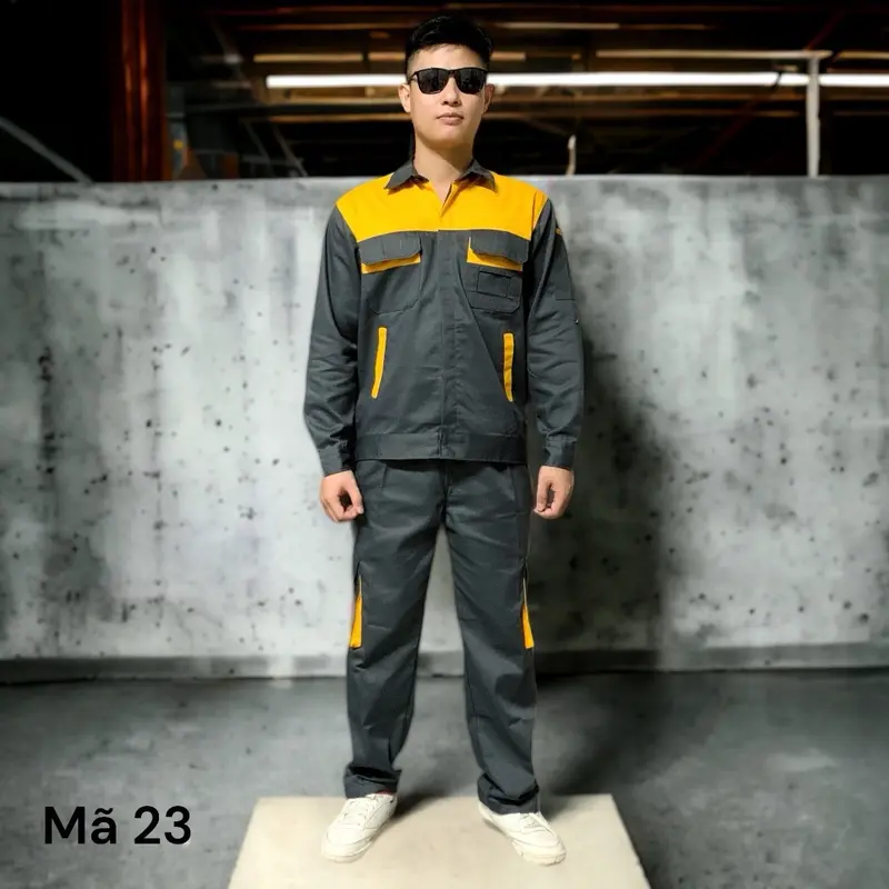 Bộ Quần áo bảo hộ lao động Nam Dài Tay ,Mã 23,Vải kaki dày dặn,bền màu,Chống nắng nóng bụi bẩn tốt 7