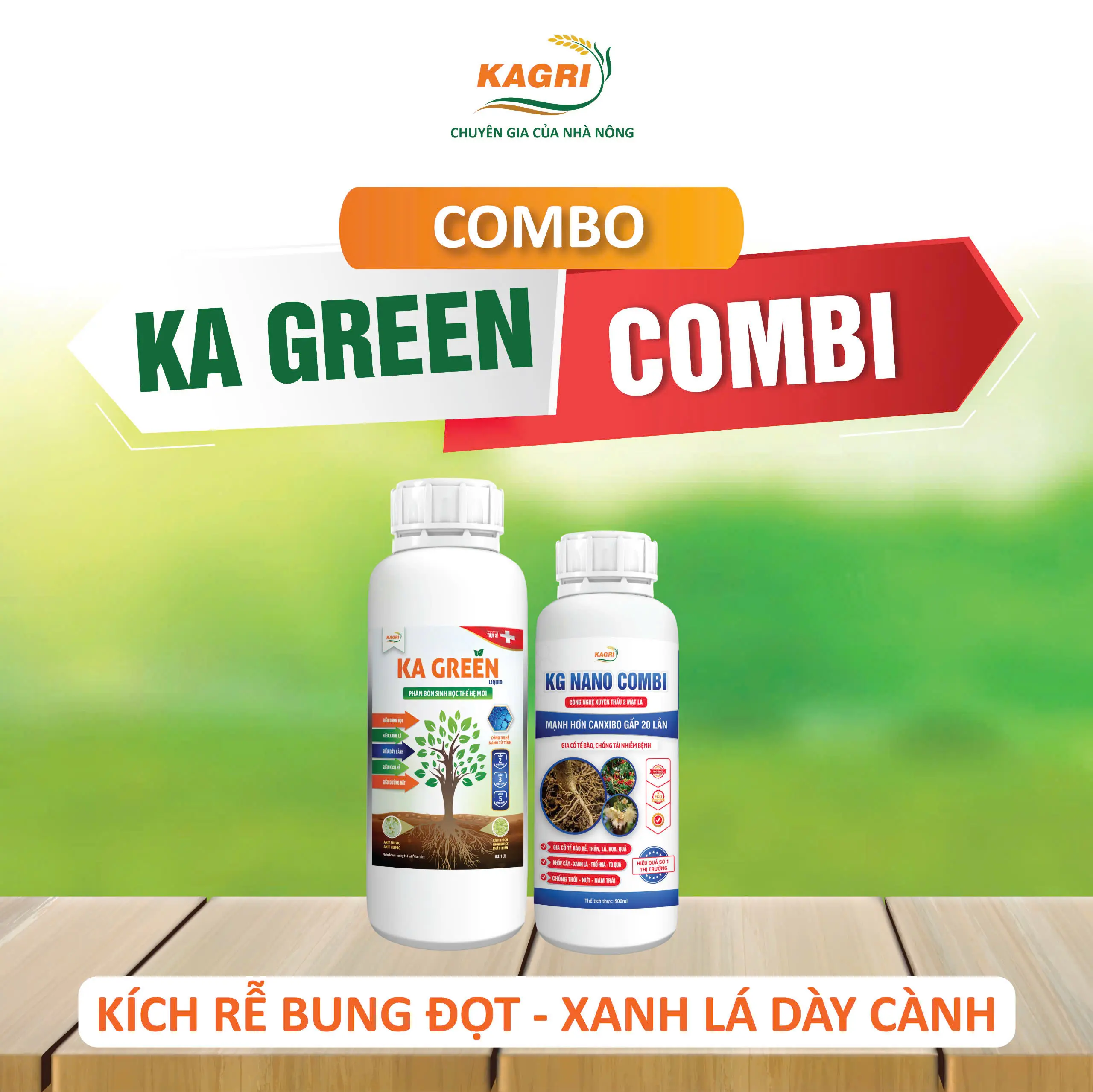 [KAGRI] COMBO 2 chai Phân bón 1COMBI + 1 LIQUID Phân bón sinh học hữu cơ kích rễ cây ăn quả, siêu bung đọt, dưỡng đất, phục hồi cây trồng sau thu hoạch