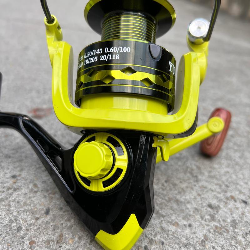 Máy Câu OE Xanh Dạ Quang Máy Câu Cá Cối Bánh Răng Kim Loại Bắt Cá Fishing Đi Câu